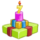 Neopets 7th Birthday Gift-Wrap Cake