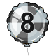 Black and White Year Eight Balloon